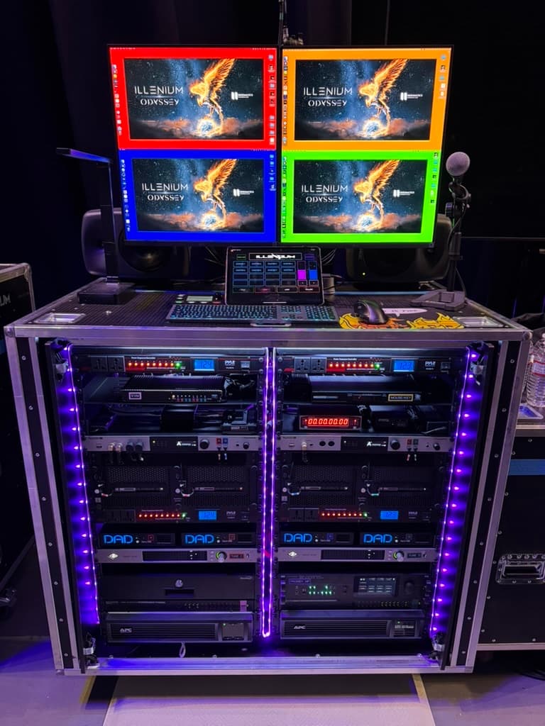128-channel playback rack